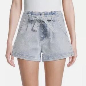 No Boundaries Bow Belt Denim Shorts